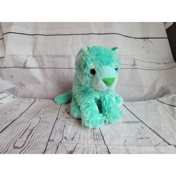 Wild Republic Mint Green Tiger 9in Plush Baby Cub Green Eyes Stuffed Animal - Picture 1 of 9